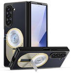 For Samsung Galaxy Z Fold5 5G Magnetic Case Heat Dissipation Aromatherapy Kickstand Silicone+PC Phone Cover