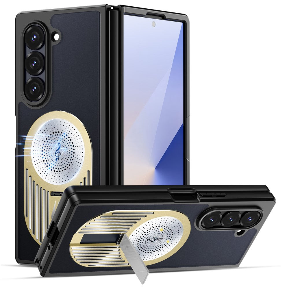 For Samsung Galaxy Z Fold5 5G Magnetic Case Heat Dissipation Aromatherapy Kickstand Silicone+PC Phone Cover