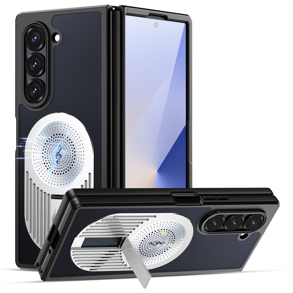 For Samsung Galaxy Z Fold5 5G Magnetic Case Heat Dissipation Aromatherapy Kickstand Silicone+PC Phone Cover