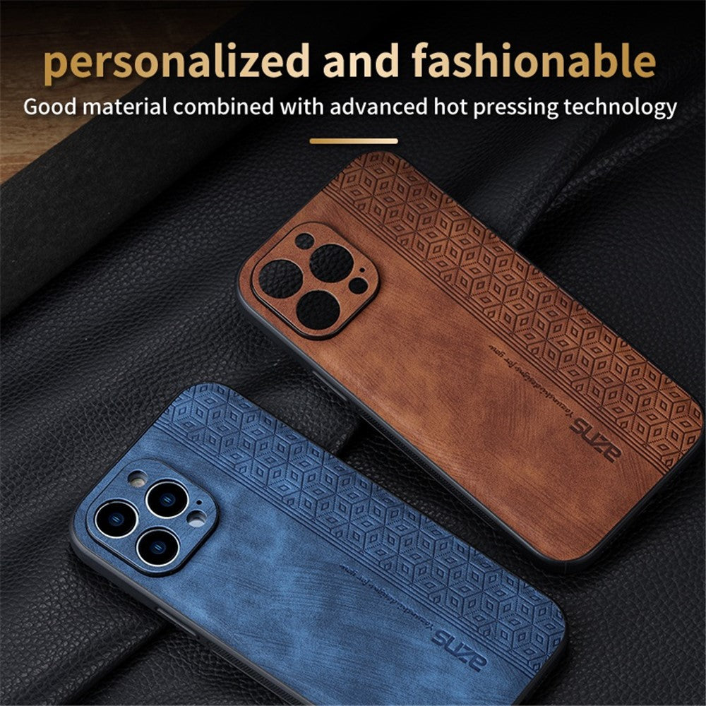 AZNS For iPhone 12 Pro 6.1 inch Anti-scratch PU Leather+TPU Phone Cover Imprinted Pattern Cell Phone Case