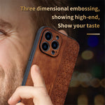 AZNS For iPhone 12 Pro 6.1 inch Anti-scratch PU Leather+TPU Phone Cover Imprinted Pattern Cell Phone Case