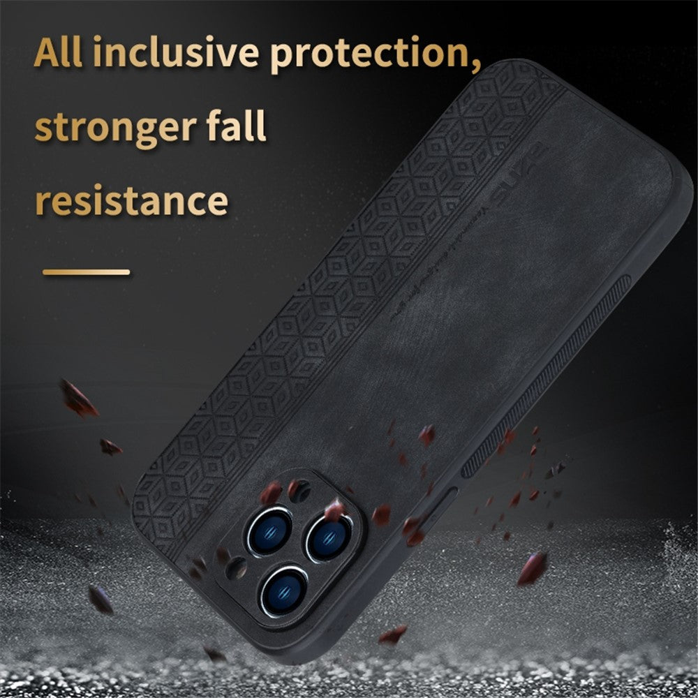 AZNS For iPhone 12 Pro 6.1 inch Anti-scratch PU Leather+TPU Phone Cover Imprinted Pattern Cell Phone Case