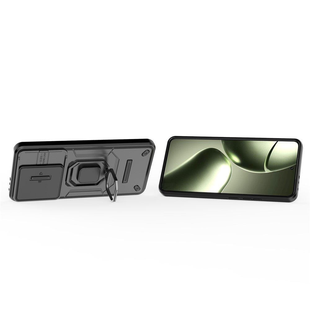 For Xiaomi 14T Case PC+TPU Kickstand Phone Protector with Lens Cover