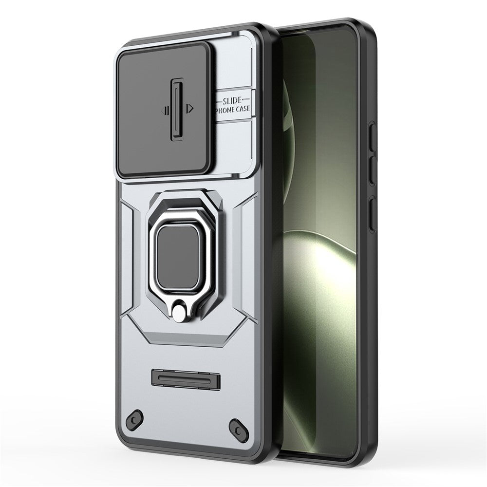 For Xiaomi 14T Case PC+TPU Kickstand Phone Protector with Lens Cover