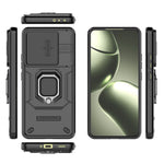 For Xiaomi 14T Case PC+TPU Kickstand Phone Protector with Lens Cover
