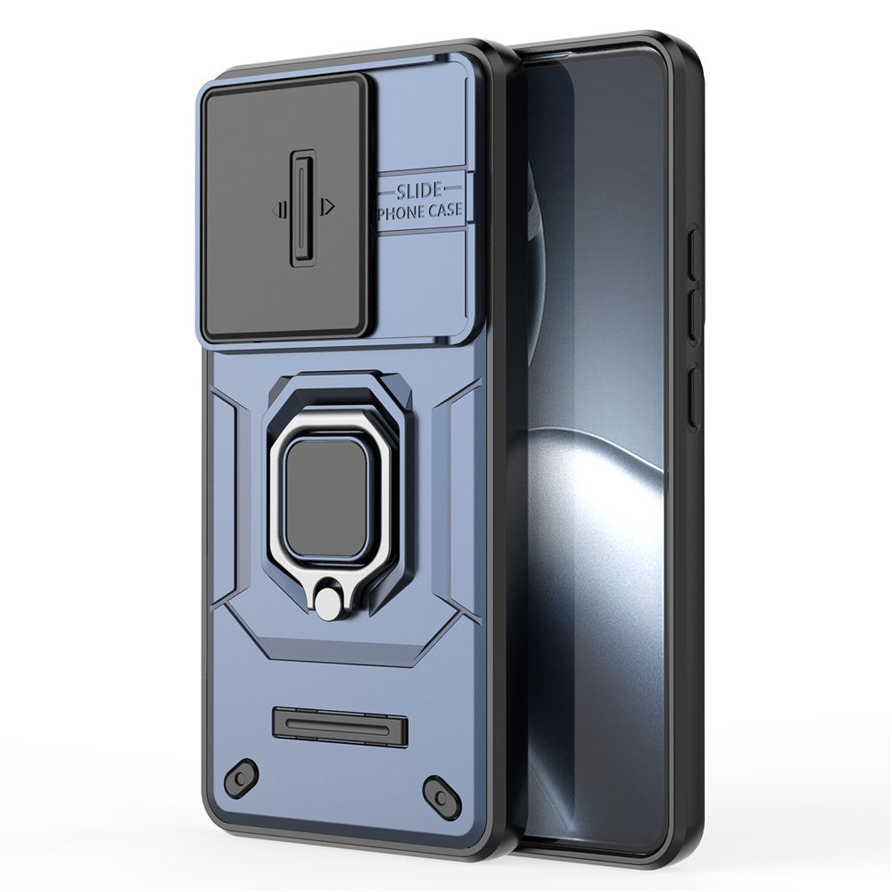 For Xiaomi 14T Pro Case PC+TPU Kickstand Phone Protector with Lens Cover