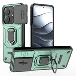 For Xiaomi Redmi Note 14 5G Case PC+TPU Kickstand Phone Protector with Lens Cover