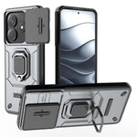For Xiaomi Redmi Note 14 5G Case PC+TPU Kickstand Phone Protector with Lens Cover