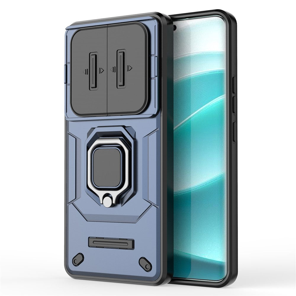 For Xiaomi Redmi Note 14 Pro+ 5G Case PC+TPU Kickstand Phone Protector with Lens Cover