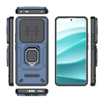 For Xiaomi Redmi Note 14 Pro+ 5G Case PC+TPU Kickstand Phone Protector with Lens Cover