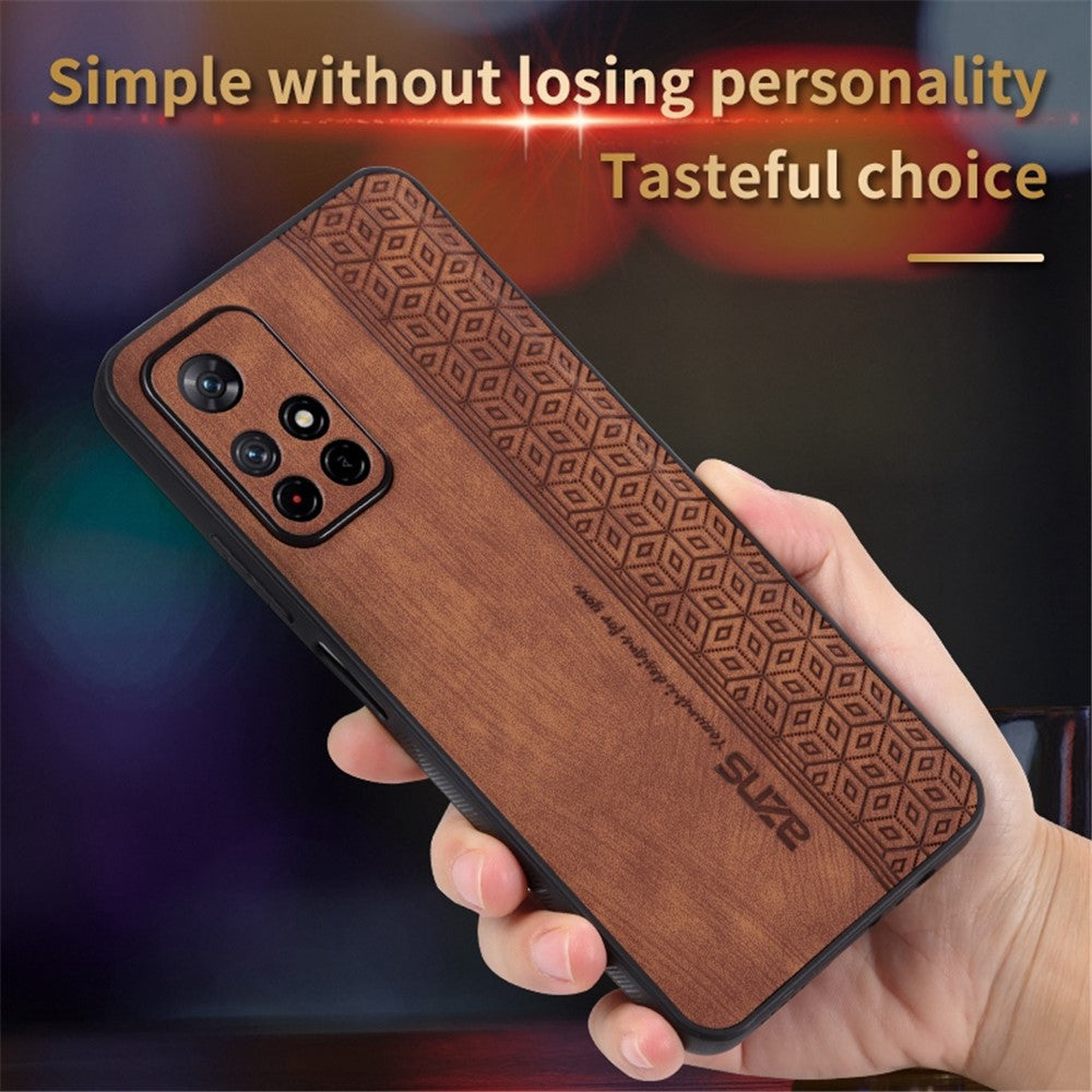 AZNS För Xiaomi Redmi Note 11T 5G / Note 11S 5G / Note 11 5G (MediaTek) / Poco M4 Pro 5G Mönster mobilskal Läderbelagt TPU-skal