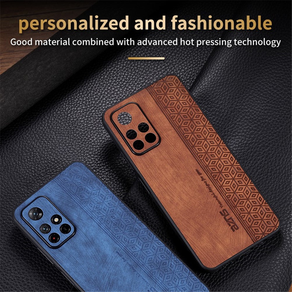 AZNS För Xiaomi Redmi Note 11T 5G / Note 11S 5G / Note 11 5G (MediaTek) / Poco M4 Pro 5G Mönster mobilskal Läderbelagt TPU-skal