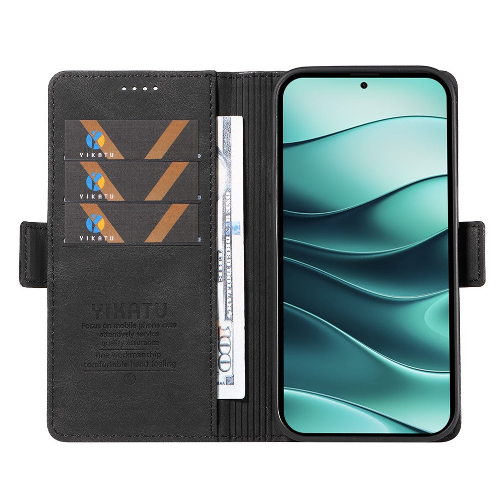 YIKATU YK-005 For Xiaomi Redmi Note 14 Pro+ 5G / Note 14 Pro 5G / Poco X7 5G Case PU Leather Wallet Phone Cover Skin Touch Feeling