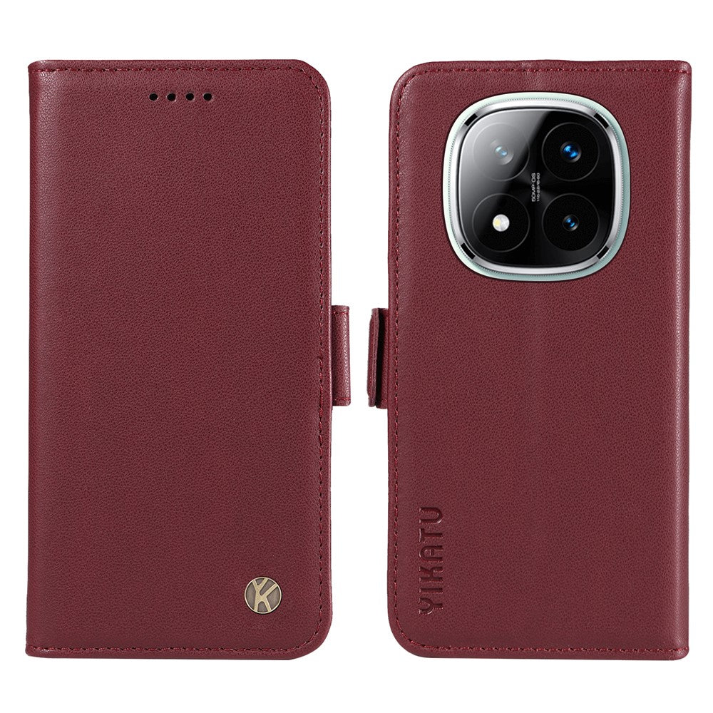 YIKATU YK-003 For Xiaomi Redmi Note 14 Pro+ 5G / Note 14 Pro 5G / Poco X7 5G Case Wallet Stand Leather Phone Cover Side Buckle