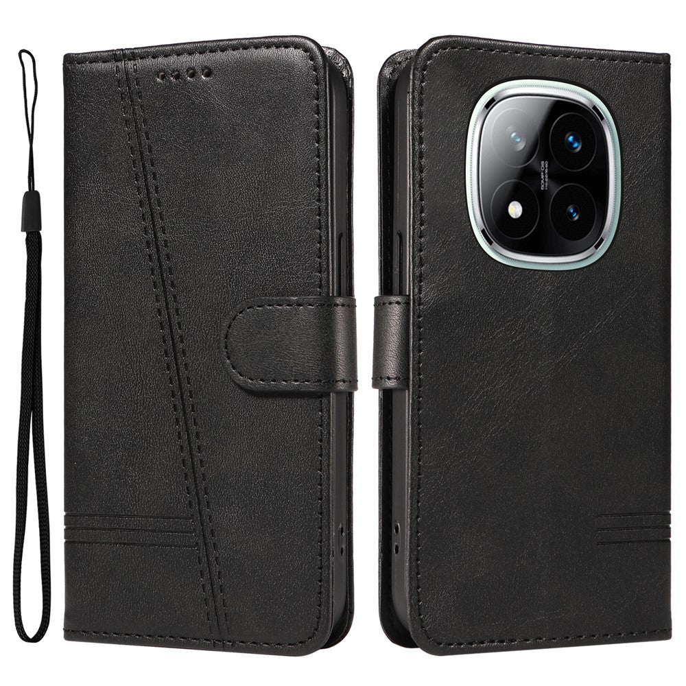 For Xiaomi Redmi Note 14 Pro+ 5G / Note 14 Pro 5G / Poco X7 5G Case Flip Wallet T-Shape Lines Leather Phone Cover