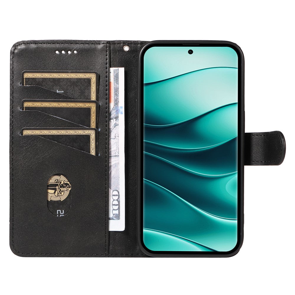 For Xiaomi Redmi Note 14 Pro+ 5G / Note 14 Pro 5G / Poco X7 5G Case Flip Wallet T-Shape Lines Leather Phone Cover
