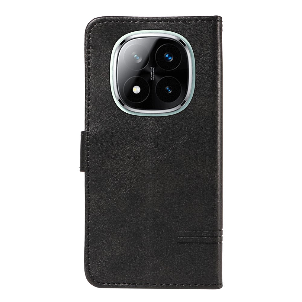 For Xiaomi Redmi Note 14 Pro+ 5G / Note 14 Pro 5G / Poco X7 5G Case Flip Wallet T-Shape Lines Leather Phone Cover