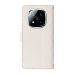 Xiaomi Redmi Note 14 Pro+ 5G / Note 14 Pro 5G / Poco X7 5G pung-etui, Rhombus-lædermobilcover med skulderrem og håndledsrem