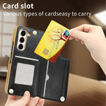 Til Samsung Galaxy Z Fold5 5G Etui RFID-blokerende kortplads PU+PC støttefod telefoncover med penneholder