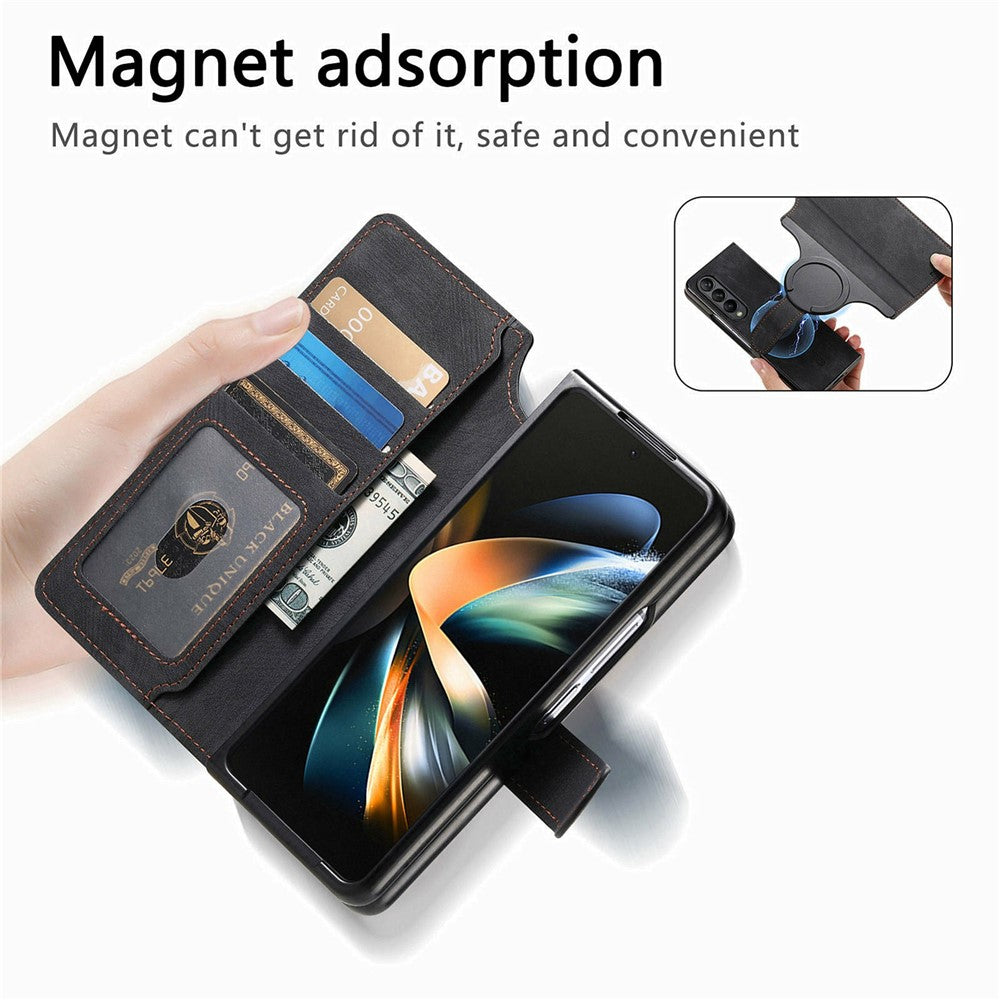 CASENEO Läderfodral för Samsung Galaxy Z Fold3 5G, 2-i-1, Magnetiskt, Avtagbart Plånboksfodral