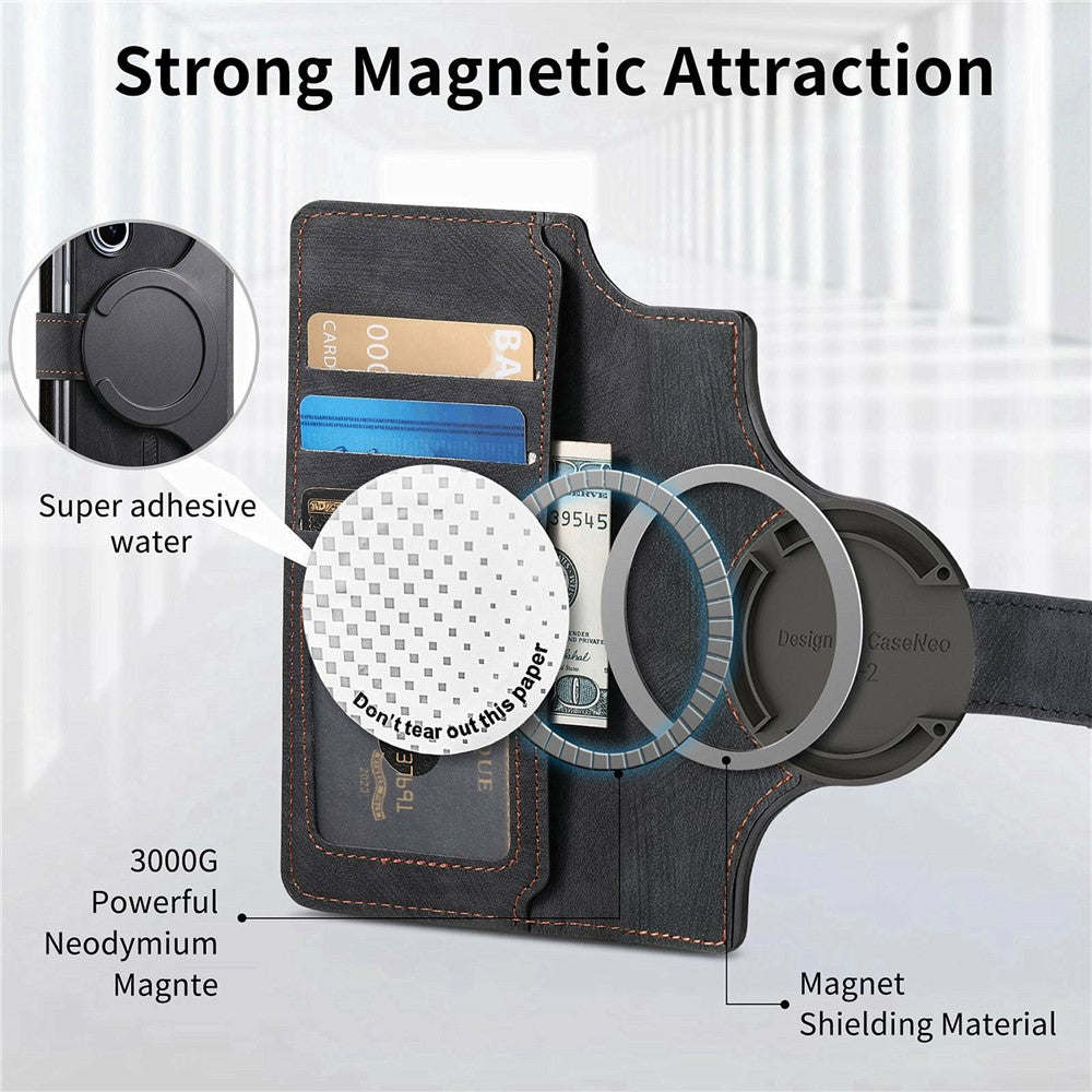 CASENEO Läderfodral för Samsung Galaxy Z Fold3 5G, 2-i-1, Magnetiskt, Avtagbart Plånboksfodral