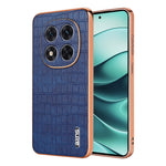 AZNS For Xiaomi Redmi Note 14 Pro 5G / Poco X7 5G Case Electroplating Crocodile Texture PU+TPU Phone Cover