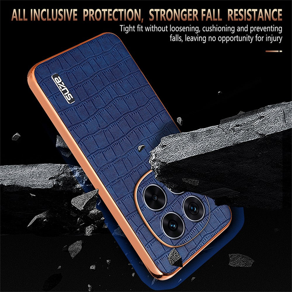 AZNS For Xiaomi Redmi Note 14 Pro+ 5G Case Electroplating Crocodile Texture PU+TPU Phone Cover