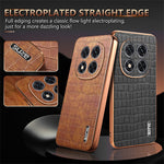 AZNS For Xiaomi Redmi Note 14 Pro+ 5G Case Electroplating Crocodile Texture PU+TPU Phone Cover