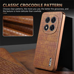 AZNS For Xiaomi Redmi Note 14 Pro+ 5G Case Electroplating Crocodile Texture PU+TPU Phone Cover