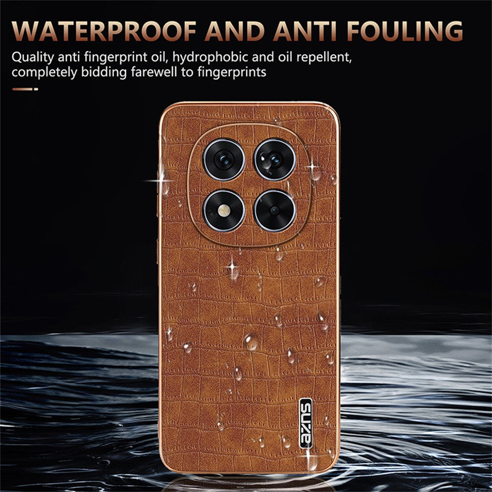 AZNS For Xiaomi Redmi Note 14 Pro+ 5G Case Electroplating Crocodile Texture PU+TPU Phone Cover