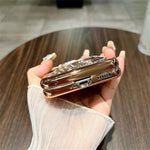 Huawei Pocket 2-skal Leopardmönster Ringhållare Strass Hårt PC-mobilskal