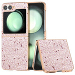 For Samsung Galaxy Z Flip7 FE 5G / Z Flip6 5G Case Electroplating Phone Cover Glitter Surface Design PU+TPU Protective Case