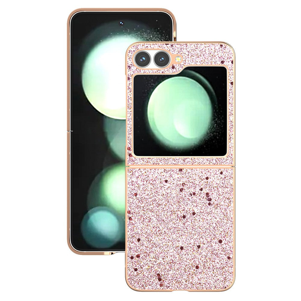 For Samsung Galaxy Z Flip7 FE 5G / Z Flip6 5G Case Electroplating Phone Cover Glitter Surface Design PU+TPU Protective Case