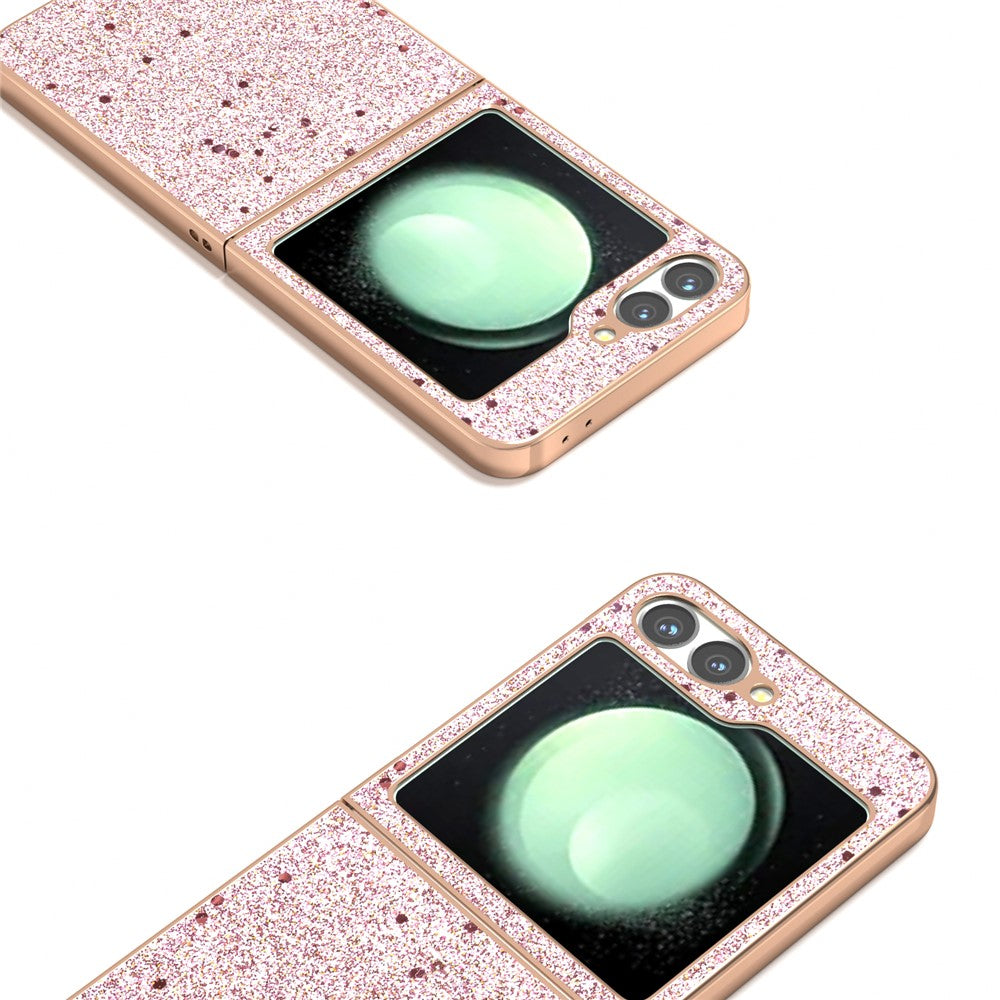 For Samsung Galaxy Z Flip7 FE 5G / Z Flip6 5G Case Electroplating Phone Cover Glitter Surface Design PU+TPU Protective Case