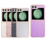 For Samsung Galaxy Z Flip7 FE 5G / Z Flip6 5G Case Electroplating Phone Cover Glitter Surface Design PU+TPU Protective Case
