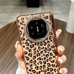 For Huawei Mate X5 Case Leopard Pattern PC Phone Cover with Tempered Glass Screen Film