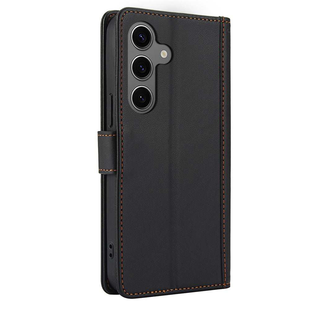 SY-003 Til Samsung Galaxy S25+ Etui PU Læder Stand View Telefonpung Cover med Håndrem