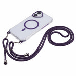 For iPhone 16 Plus Clear Case Compatible with MagSafe Shockproof PC+TPU Phone Cover with 150cm Long Lanyard