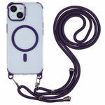 For iPhone 14 Clear Case Compatible with MagSafe Shockproof PC+TPU Phone Cover with 150cm Long Lanyard