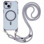 For iPhone 14 Clear Case Compatible with MagSafe Shockproof PC+TPU Phone Cover with 150cm Long Lanyard