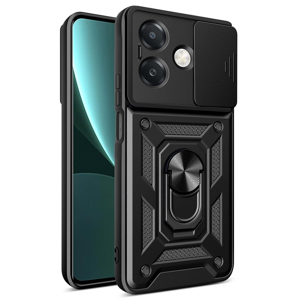 Cover til Oppo A40 5G / A40 4G / A60 5G / A3x 5G (Indien) / A3x 4G med glidende kameradæksel, PC+TPU-støttecover til telefon
