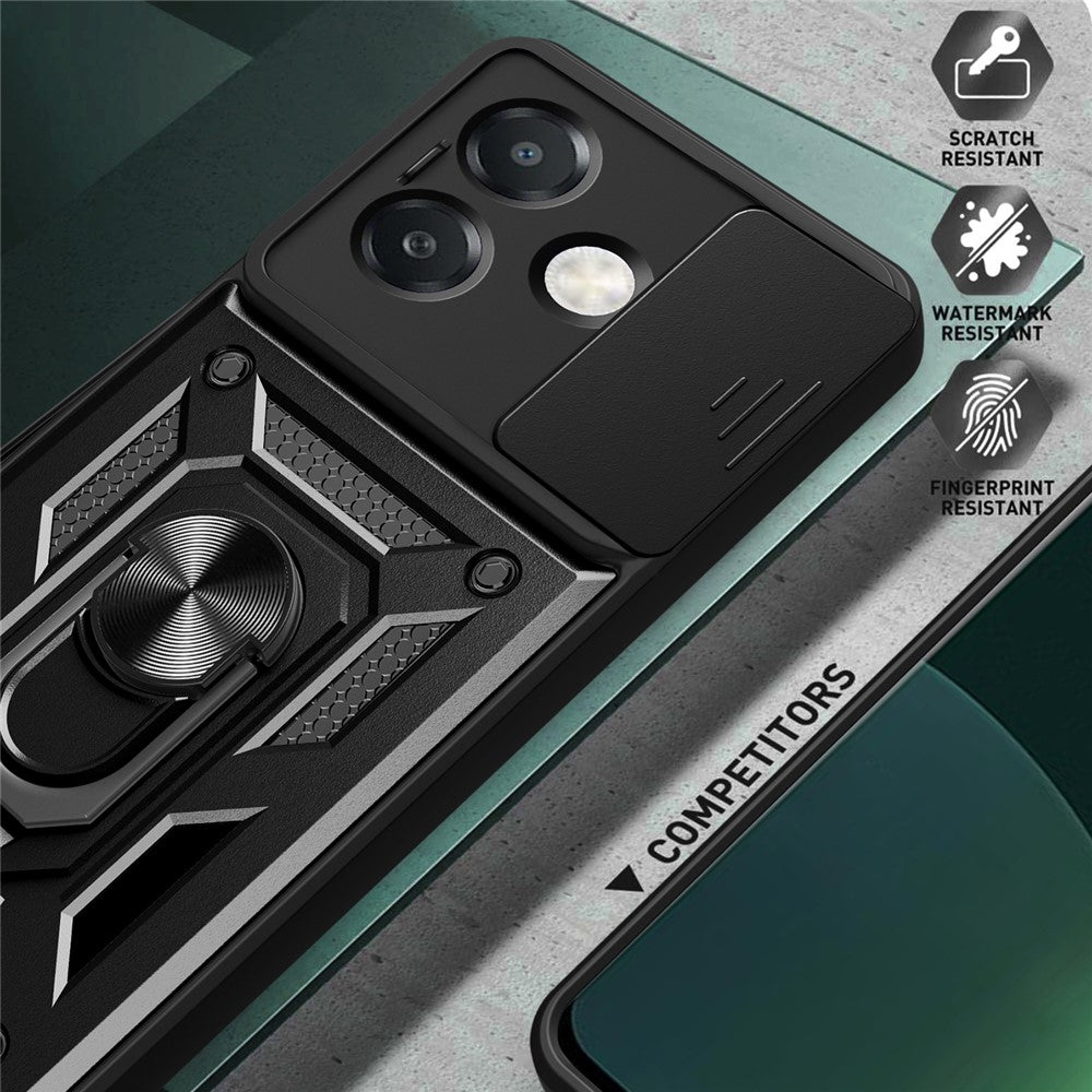 Cover til Oppo A40 5G / A40 4G / A60 5G / A3x 5G (Indien) / A3x 4G med glidende kameradæksel, PC+TPU-støttecover til telefon