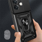 Cover til Oppo A40 5G / A40 4G / A60 5G / A3x 5G (Indien) / A3x 4G med glidende kameradæksel, PC+TPU-støttecover til telefon