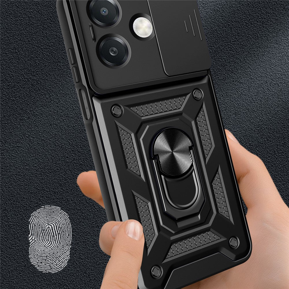 Cover til Oppo A40 5G / A40 4G / A60 5G / A3x 5G (Indien) / A3x 4G med glidende kameradæksel, PC+TPU-støttecover til telefon