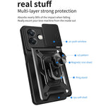 Cover til Oppo A40 5G / A40 4G / A60 5G / A3x 5G (Indien) / A3x 4G med glidende kameradæksel, PC+TPU-støttecover til telefon