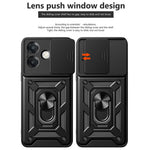 Cover til Oppo A40 5G / A40 4G / A60 5G / A3x 5G (Indien) / A3x 4G med glidende kameradæksel, PC+TPU-støttecover til telefon