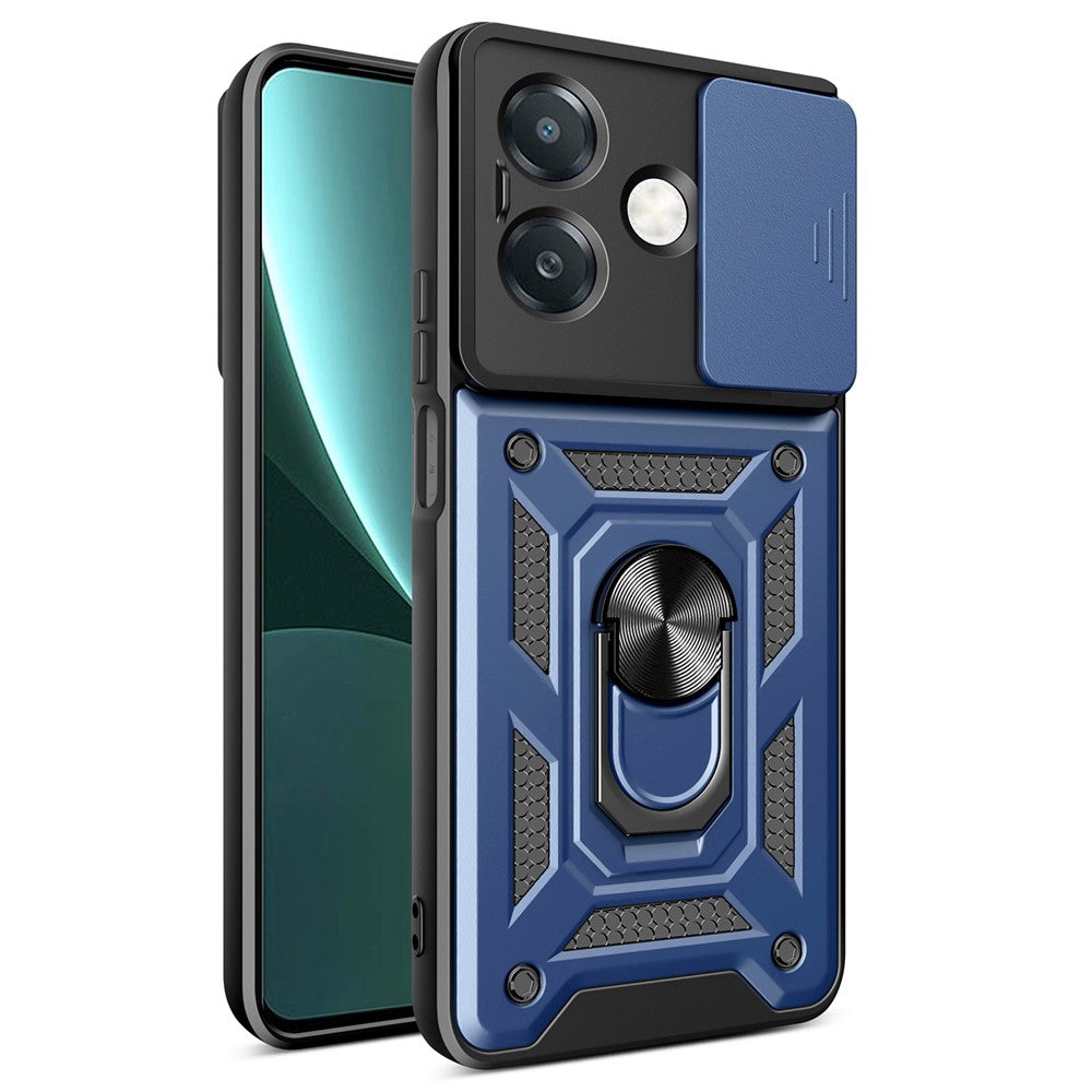 Cover til Oppo A40 5G / A40 4G / A60 5G / A3x 5G (Indien) / A3x 4G med glidende kameradæksel, PC+TPU-støttecover til telefon