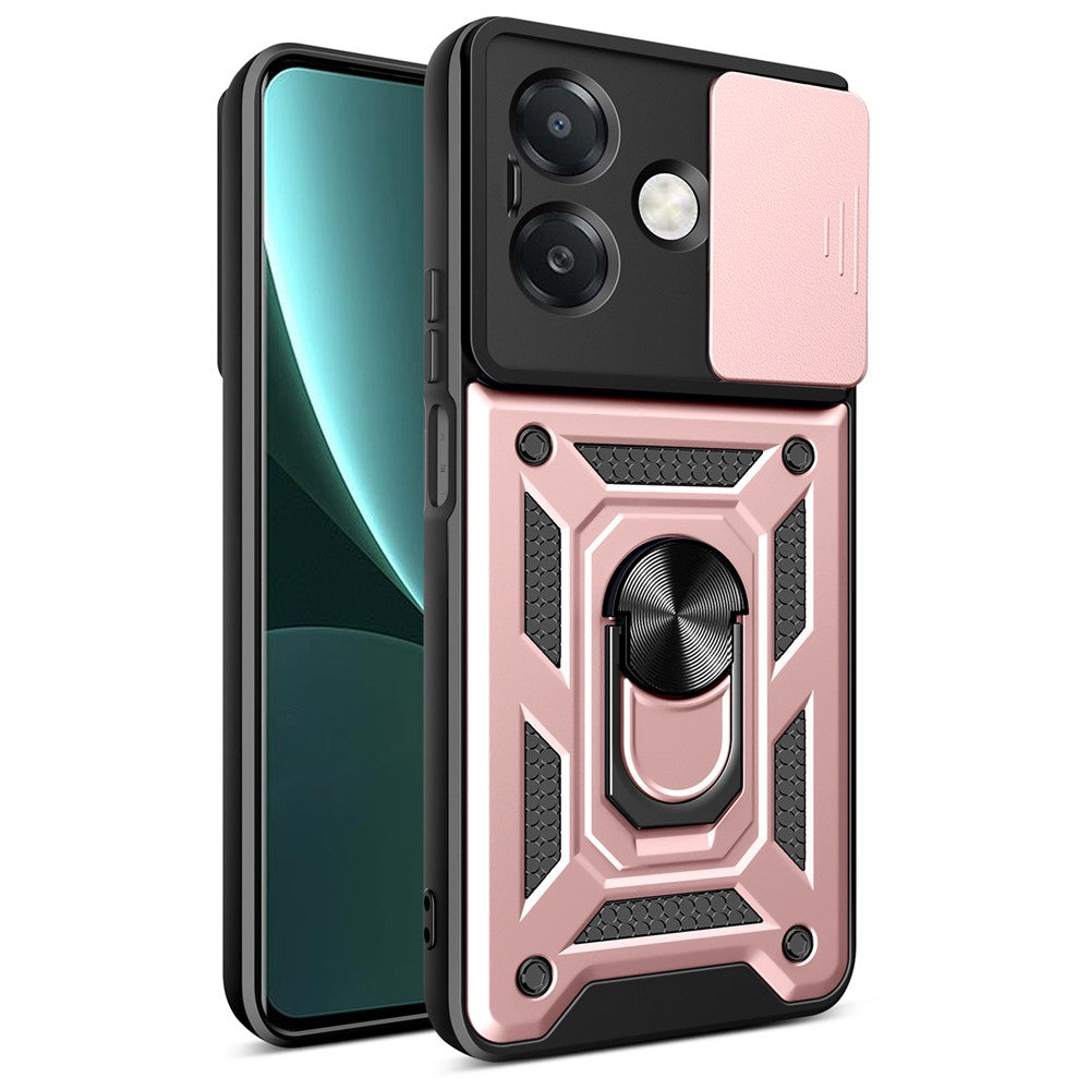 Cover til Oppo A40 5G / A40 4G / A60 5G / A3x 5G (Indien) / A3x 4G med glidende kameradæksel, PC+TPU-støttecover til telefon
