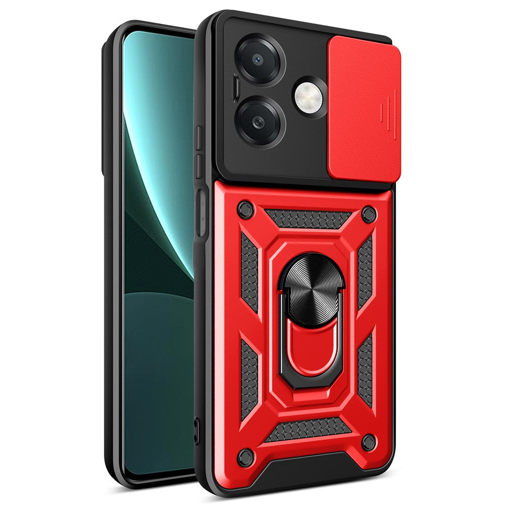 Cover til Oppo A40 5G / A40 4G / A60 5G / A3x 5G (Indien) / A3x 4G med glidende kameradæksel, PC+TPU-støttecover til telefon