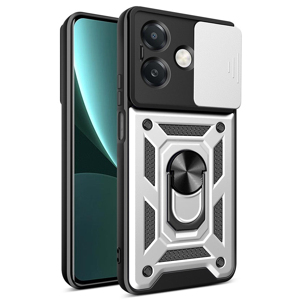 Cover til Oppo A40 5G / A40 4G / A60 5G / A3x 5G (Indien) / A3x 4G med glidende kameradæksel, PC+TPU-støttecover til telefon